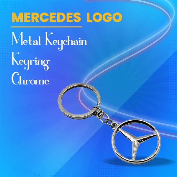 Mercedes Metal Keychain Keyring - Chrome