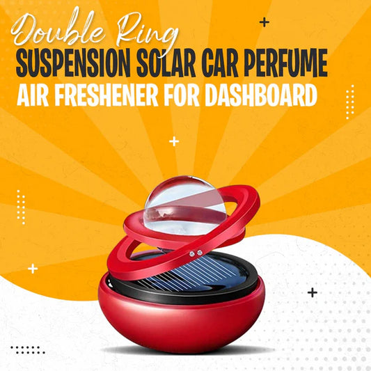 Double Ring Suspension Solar Car Perfume - Multi Color - Rotating Ornaments Car Interior Decoration