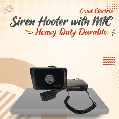 Loud Electric Siren Hooter with MIC Heavy Duty Durable - Siren Horn | Vehicle Horn