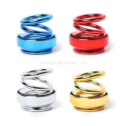 Fancy Spiral Double Ring Rotating Car Perfume Air Freshener For Dashboard Multi Color