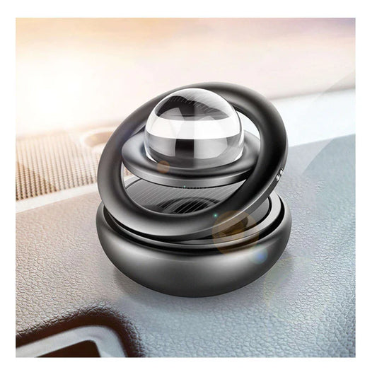 Double Ring Suspension Solar Car Perfume - Multi Color - Rotating Ornaments Car Interior Decoration